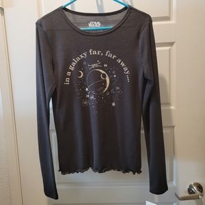 Junior's Large Star Wars Long Sleeve Shirt Color Phantom/Black